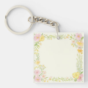Llavero Elegante cadena de Personalizable con acuarela