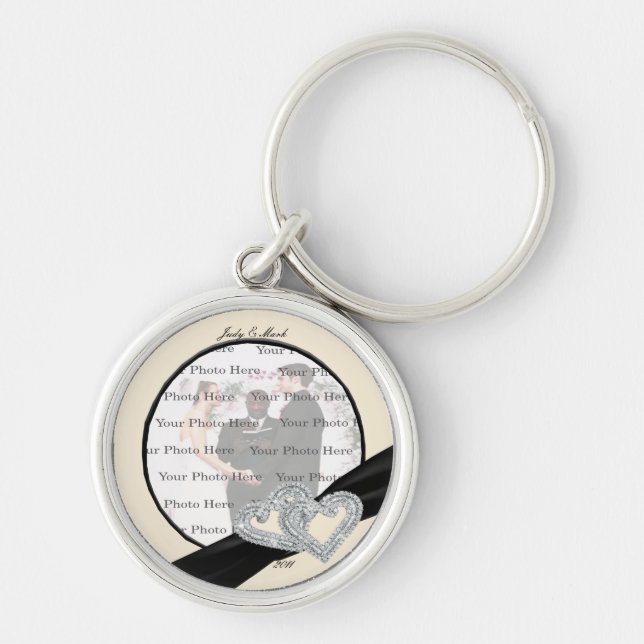 Llavero Elegante cadena de redondeo de cinta negra de diam (Frente)