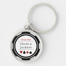 Elegante Casino Chip Boda blanco negro