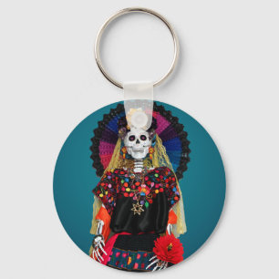 Llavero Elegante Catrina con Traje Tradicional Mexicano