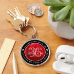 Llavero Elegante celebración del 36° Aniversario Rosa Boda<br><div class="desc">Celebra su 36º rosa de aniversario con este elegante keychain conmemorativo! Las elegantes letras con un romántico fondo rosa rojo añaden un toque memorable a esta ocasión especial y un hito extraordinario. Personalizar con los nombres de la pareja, fecha de aniversario y hasta 2 líneas de mensajería. Diseño © W.H....</div>