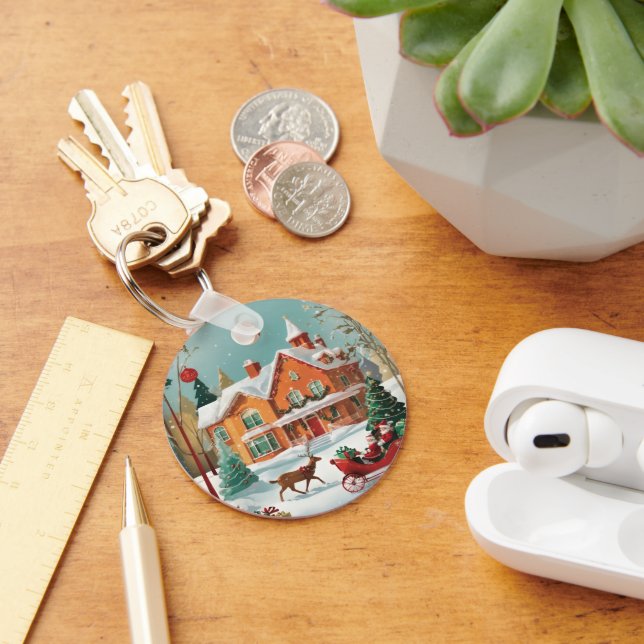 Llavero Elegante Cláusula del Círculo Metalizado de Feliz  (Escritorio )