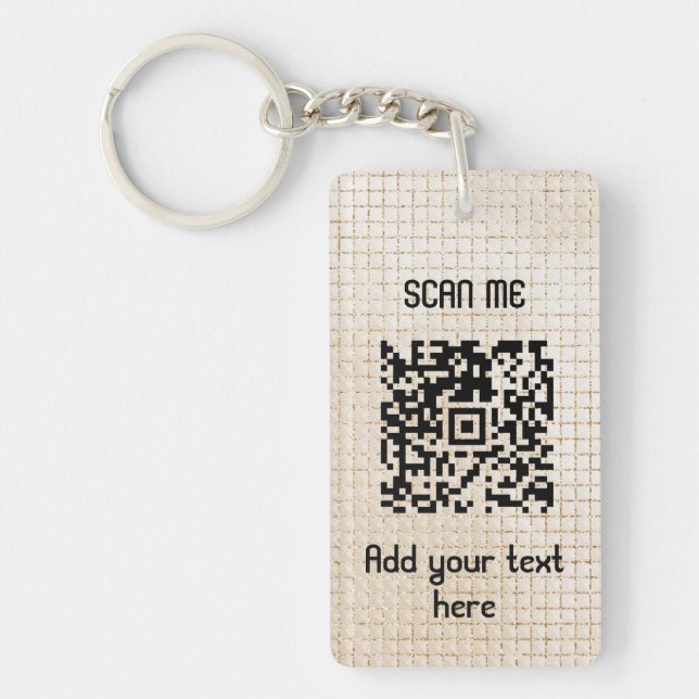 Llavero Elegante código QR Tu logotipo Gold Business Keych (Frente)