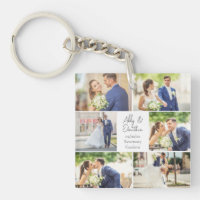 Elegante Collage de fotos de parejas recién casada