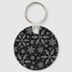 Llavero Elegante copo de nieve blanco de Aqua negro