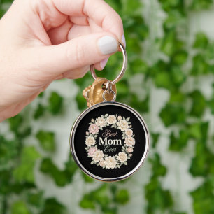 Llavero Elegante Corona de Flores Mejor Mamá del Mundo