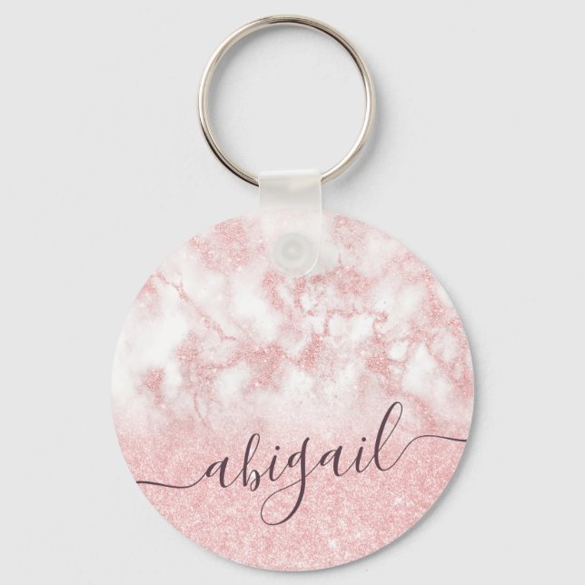 Llavero Elegante degradado de bonito rosa de purpurina dor (Anverso)