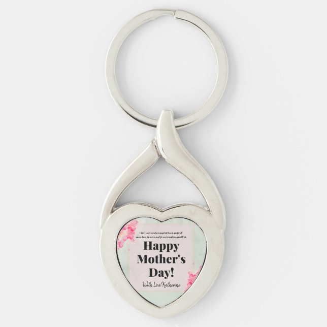Llavero Elegante Día de la Madre de Moda moderna Floral Ke (Anverso)