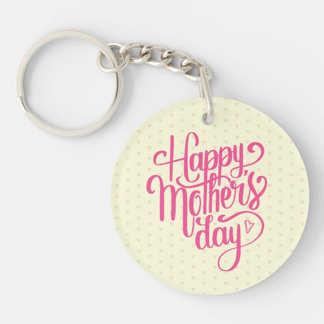 Llavero Elegante Día Feliz de la Madre | Keychain (Frente)