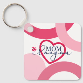 Llavero Elegante diseño Texto Mamá te amo con corazón