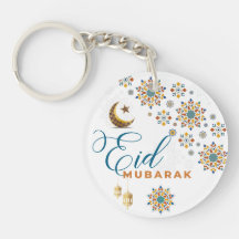 Elegante Eid Mubarak Caligrafía Luna Estrellas