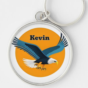 Llavero Elegante emblema de águila calva