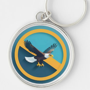 Llavero Elegante emblema de águila calva