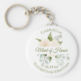 Llavero Elegante empleada doméstica de honor Boda de Rosas