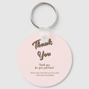 Llavero Elegante escritura tarjeta de regalo rosa sonrojad