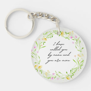 Llavero Elegante Escritura Versículo Bíblico Flor Silvestr