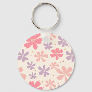 Llavero Elegante estampado floral Arte botánico para el am