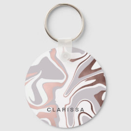 Llavero Elegante estilo moderno de mármol rosa de oro