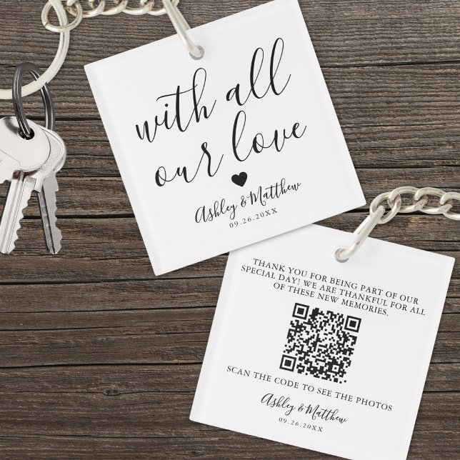 Llavero Elegante Favor de Boda Invitada (Elegant Guest Wedding Favor Keychain)
