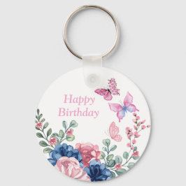 Llavero Elegante fiesta de cumpleaños floral