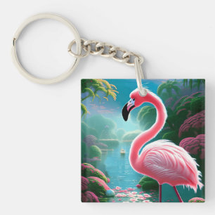 Llavero Elegante Flamingo Tropical-70852