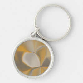 Llavero Elegante Floral Abstracta de Pétalos Blancos y Ama