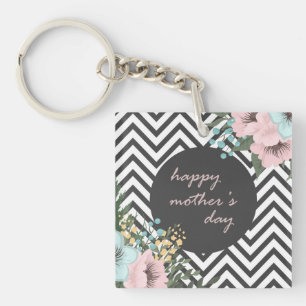 Llavero Elegante Floral feliz Día de la Madre Keychain