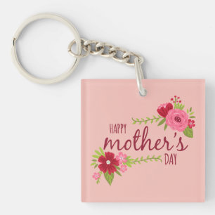 Llavero Elegante Floral feliz Día de la Madre Keychain