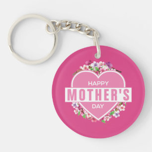 Llavero Elegante Floral feliz Día de la Madre Keychain
