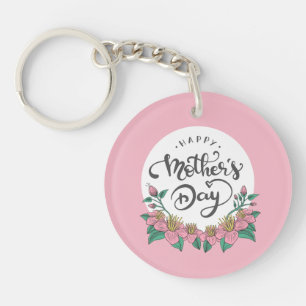 Llavero Elegante Floral feliz Día de la Madre Keychain