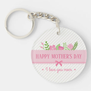 Llavero Elegante Floral feliz Día de la Madre Keychain