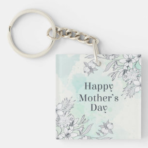 Llavero Elegante Floral feliz Día de la Madre Keychain