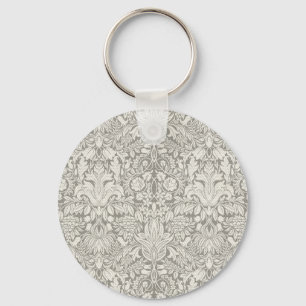 Llavero elegante formal brocado de encaje damasco blanco