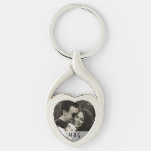 Llavero Elegante foto personalizada individual y iniciales
