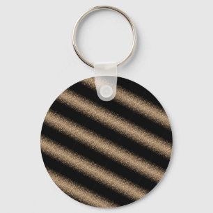 Llavero Elegante Glitter Ombre Negro y Dorado