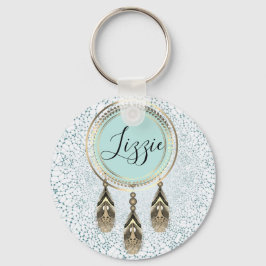 Llavero Elegante Gold Dreamcatcher Resumen Personalizado