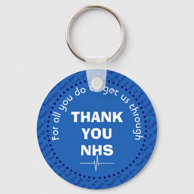 Llavero Elegante GRACIAS NHS Personalizable Mid Blue (Anverso)