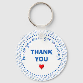 Llavero Elegante GRACIAS Personalizable Blanco