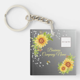Llavero Elegante gradiente de girasol amarillo personaliza