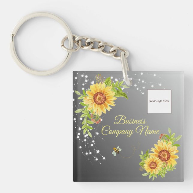 Llavero Elegante gradiente de girasol amarillo personaliza (Frente)