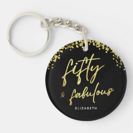 Llavero Elegante guión 50 y fabuloso Keychain acrílico