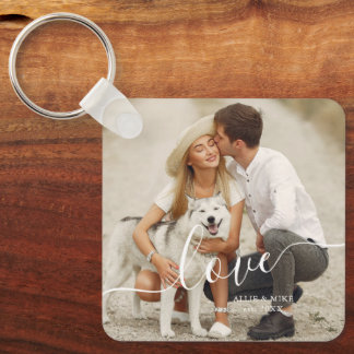Llavero Elegante guión "Amor" foto Personalizado