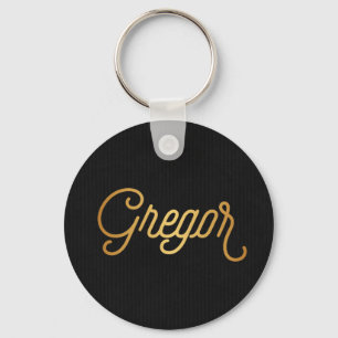 Llavero Elegante guión personalizado Gregor Gold Black