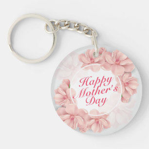 Llavero Elegante Happy Mother's Day Floral Frame Keychain