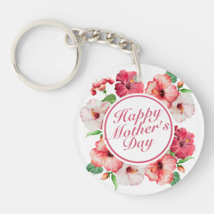 Llavero Elegante Happy Mother's Day Floral Frame Keychain