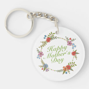 Llavero Elegante Happy Mother's Day Floral Wreath Keychain