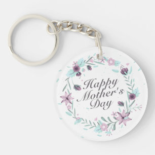 Llavero Elegante Happy Mother's Day Floral Wreath Keychain