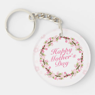 Llavero Elegante Happy Mother's Day Floral Wreath Keychain