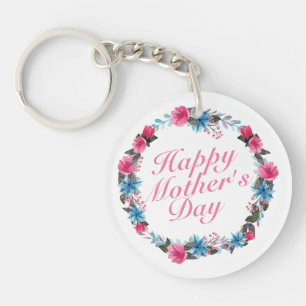 Llavero Elegante Happy Mother's Day Floral Wreath Keychain