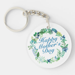 Llavero Elegante Happy Mother's Day Floral Wreath Keychain